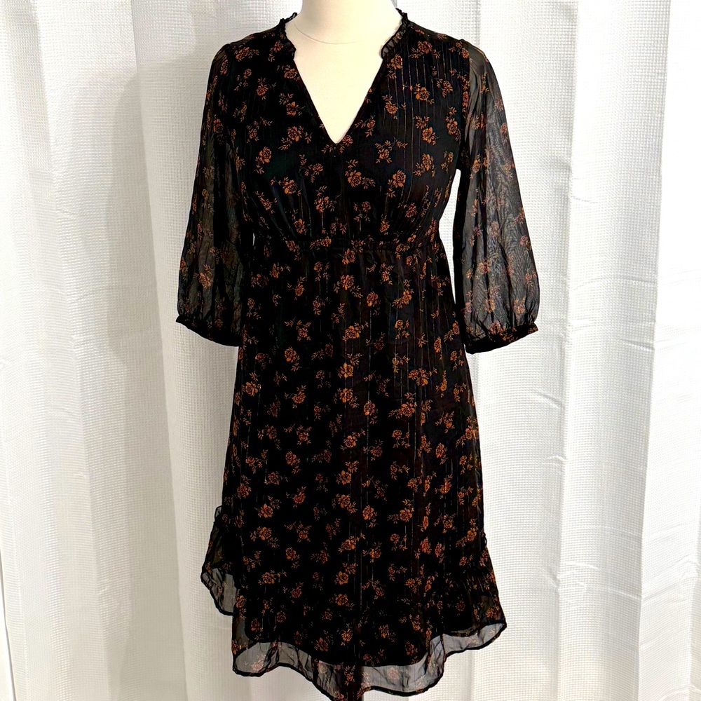 Isabel Maternity by Ingrid & Isabel Black Floral Midi Dress
